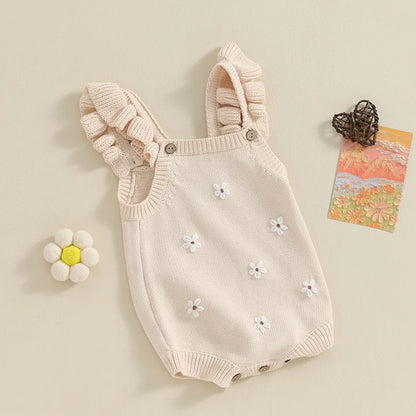 Lioraitiin Newborn Baby Girls Knitted Rompers Spring Summer Toddler