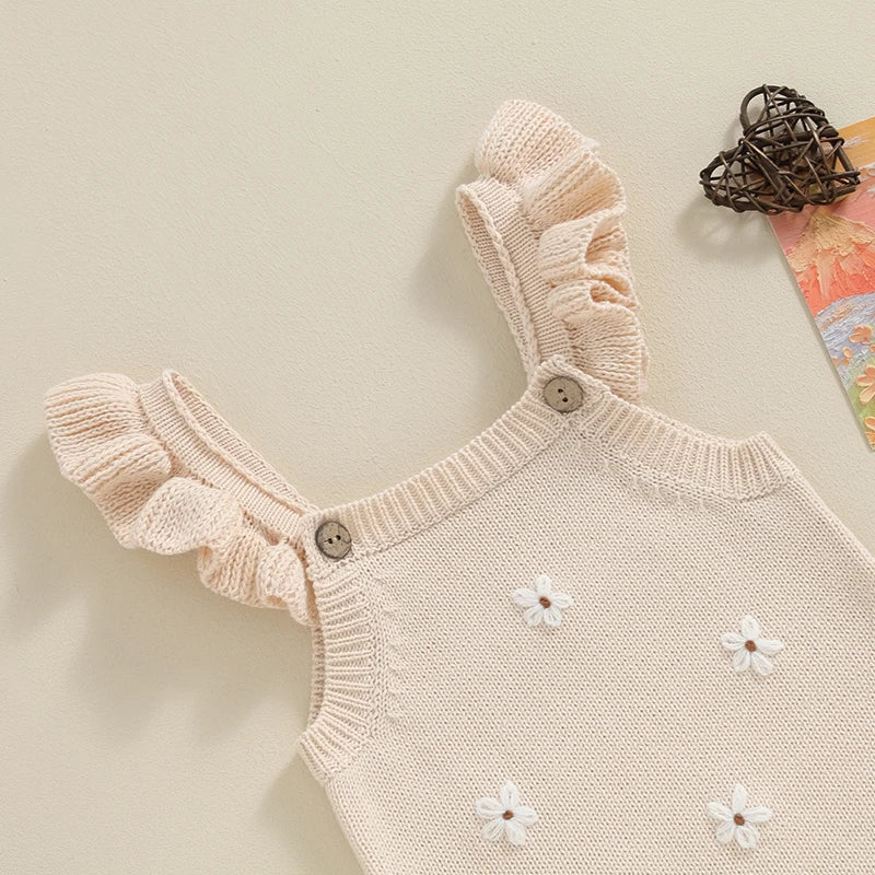 Lioraitiin Newborn Baby Girls Knitted Rompers Spring Summer Toddler