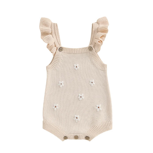 Lioraitiin Newborn Baby Girls Knitted Rompers Spring Summer Toddler