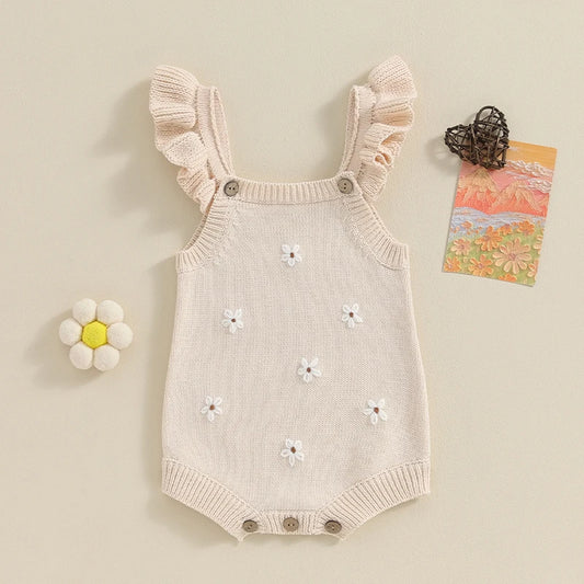 Lioraitiin Newborn Baby Girls Knitted Rompers Spring Summer Toddler