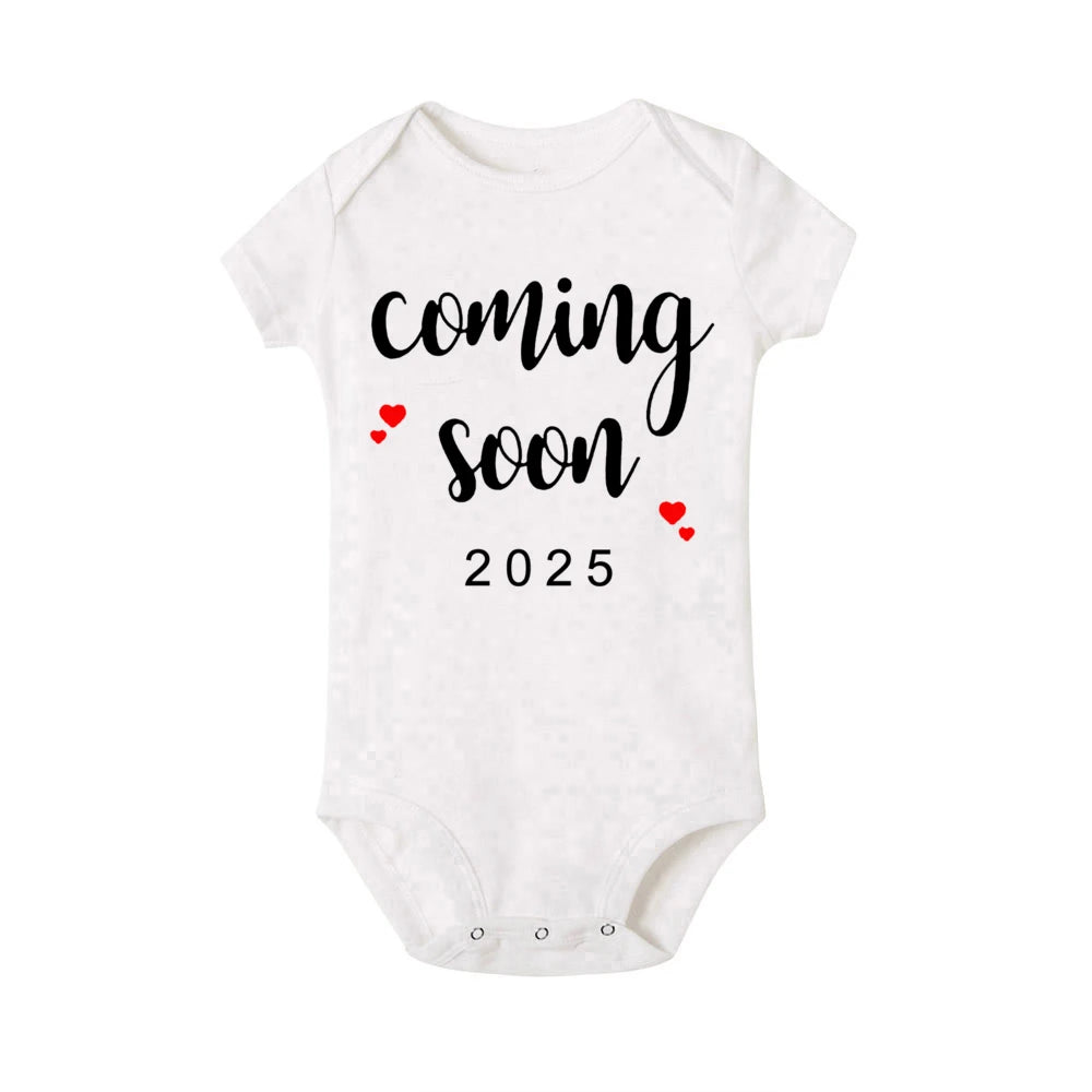 Baby Coming Soon 2025 Announcement Newborn Bodysuit Baby Romper Summer