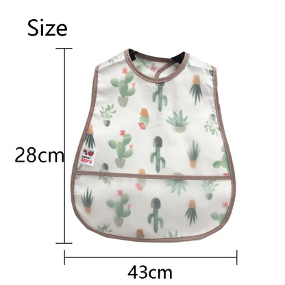 2023New Cartoon Pattern EVA Waterproof Pocket Lunch Feeding Bibs