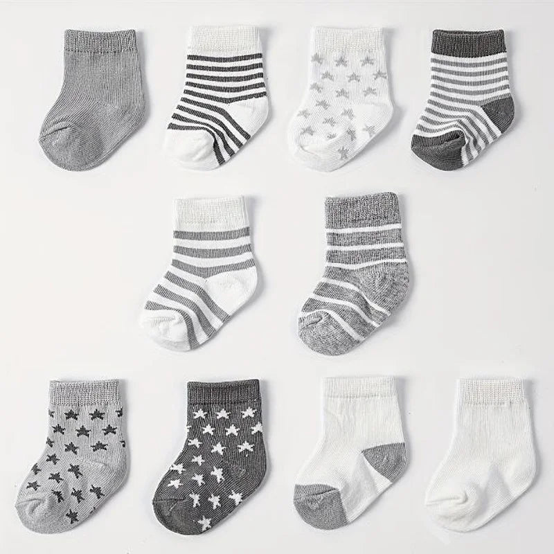 5 pairs/lot New spring and autumn star striped baby socks