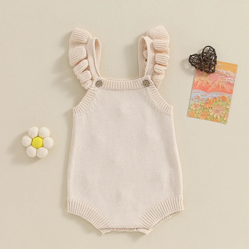 Lioraitiin Newborn Baby Girls Knitted Rompers Spring Summer Toddler