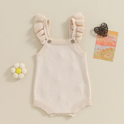 Lioraitiin Newborn Baby Girls Knitted Rompers Spring Summer Toddler